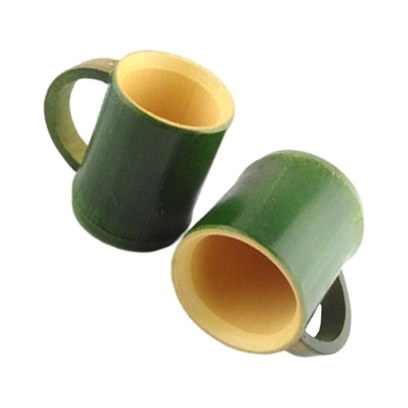 Set of 2 Wooden Coffee Mugs - Medium Size Paper Cup Style Glasses for Hot and Cold Drinks, Healthy Drinkware