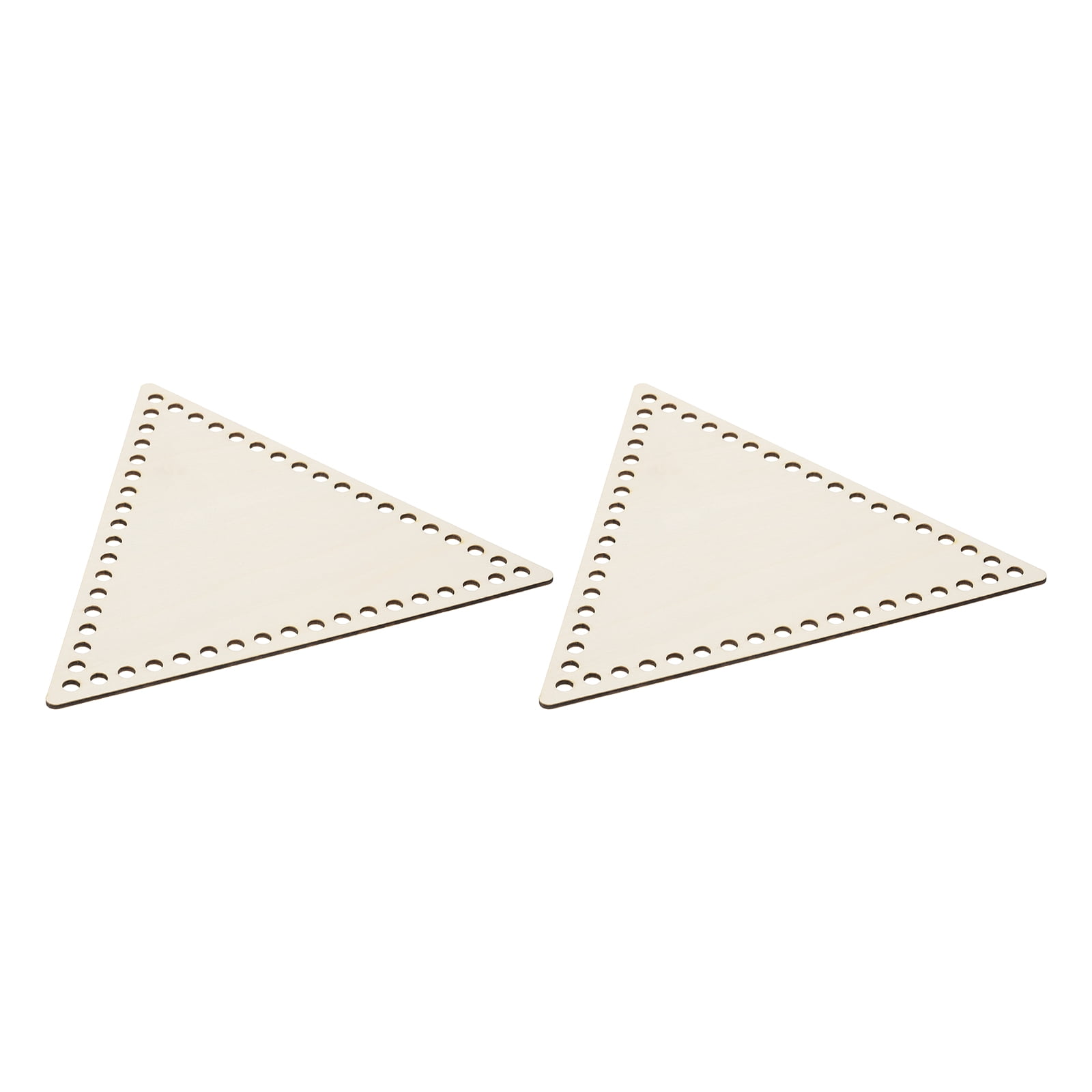 2 Pcs Wooden Basket Bottoms Triangle Base Wood Color Pad for DIY Knitting Crochet Storage Bag
