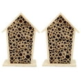 thumbnail image 1 of 2 Pcs Wooden Bug Hotels ,Outdoor Viewing Insect House, Bee Hotel with Viewing Window, Natural Wood Bug Hotel Shelter Garden Nest Box,for Bees Butterflies, Ladybirds,Gift for kids, 1 of 9