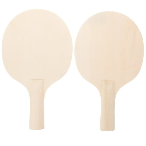 2 Pcs Wooden Pong Paddle Plain DIY Table Tennis Racket Kids Smooth Edges