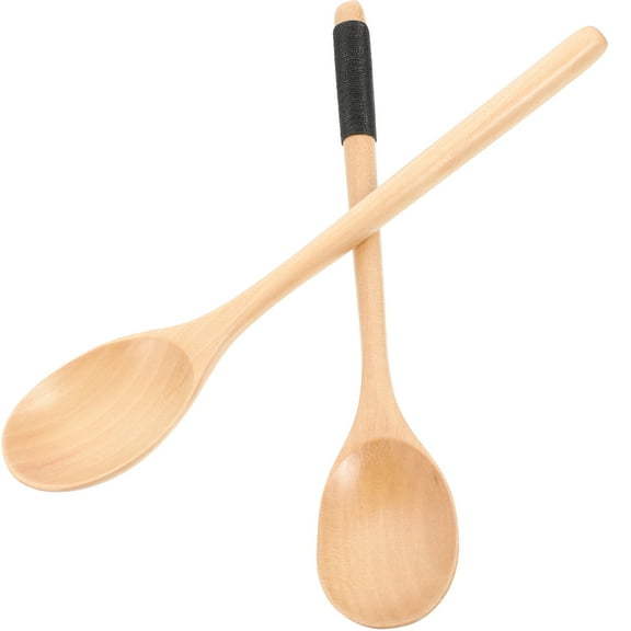 2-Pack Small Wooden Spoons for Espresso and Ground Coffee, Light Brown Kitchen Utensils, Perfect Appetizer Serving Spoons