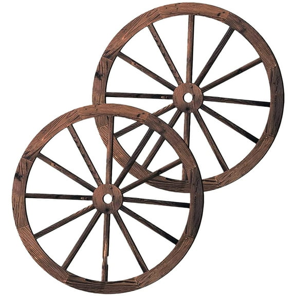 2 Pcs Wooden Wheel Decoration Office Bedroom Wall Craft Rodeo Party Decorations Garden Vintage Christmas Garland