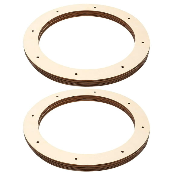 2 Pcs Wooden Wreath Frame Wreaths Warehouse Decoration Outdoor Ribbon