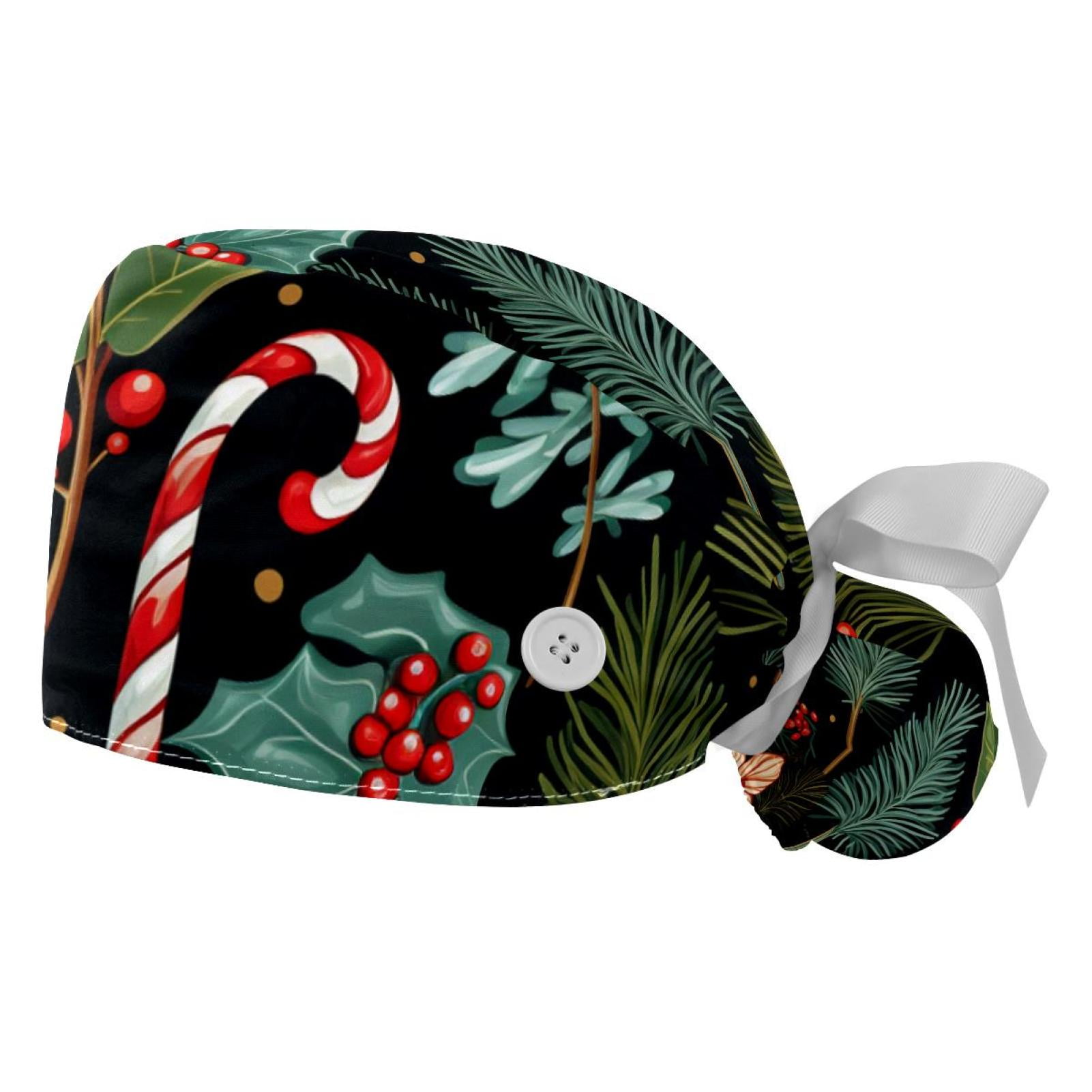 Women's Christmas Working Cap With Cotton Sweatband - Adjustable Mermaid Scale Design - View #12