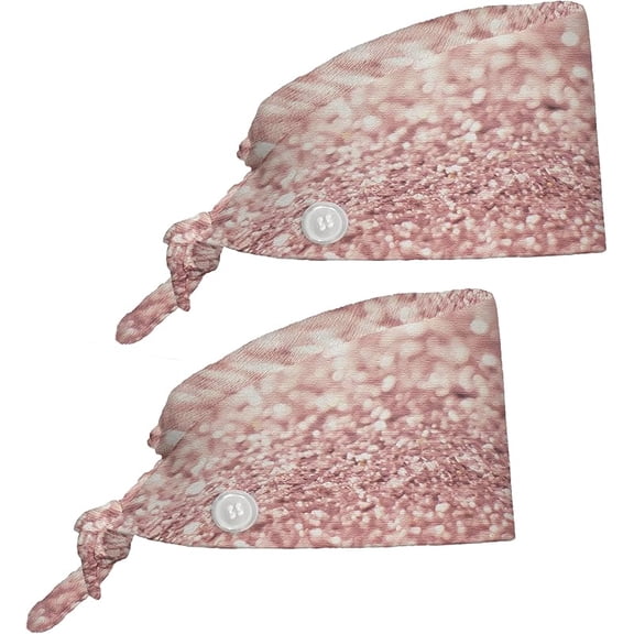 2 Pcs Working Cap Scrub Cap with Sweatband Adjustable Unisex Men Women Tie Back Hat Nurse Surgical Caps