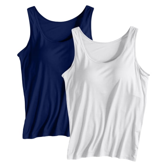 2 Pcs Workout Shirt with Built in Bra Light Tank Tops for Women Basic Tank Tops Summer Work Top Sleeveless Tops for Women Built-in Bra Workout Tops for Women Summer Beach Sleeveless Tops