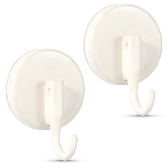 2 Pcs Wreath Hanger for Front Door, Upgraded Suction Cup Reef Hook for Glass Window/Over Door, Christmas/Thanksgiving/Halloween/July 4th/Easter/Valentine/Spring/Summer/Fall White