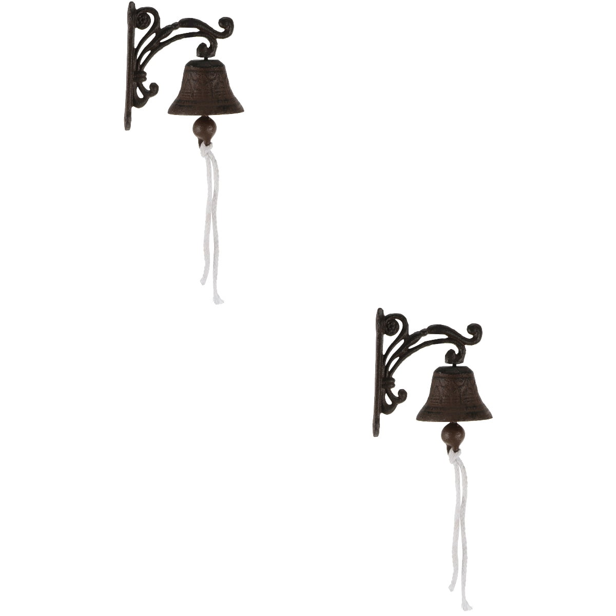 2 Pcs Wrought Iron Bell Doorbell Outdoor Wall Decor