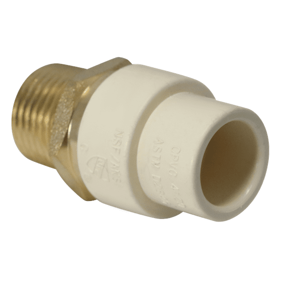 2 Pcs XFITTING 1/2" CPVC X 1/2" MNPT Transition Coupling, 3-2-4=2XX