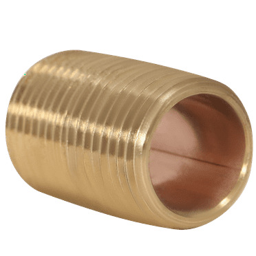 2 Pcs XFITTING 3/8 in x 1 in Red Brass Nipple, 202-1-2=2XX