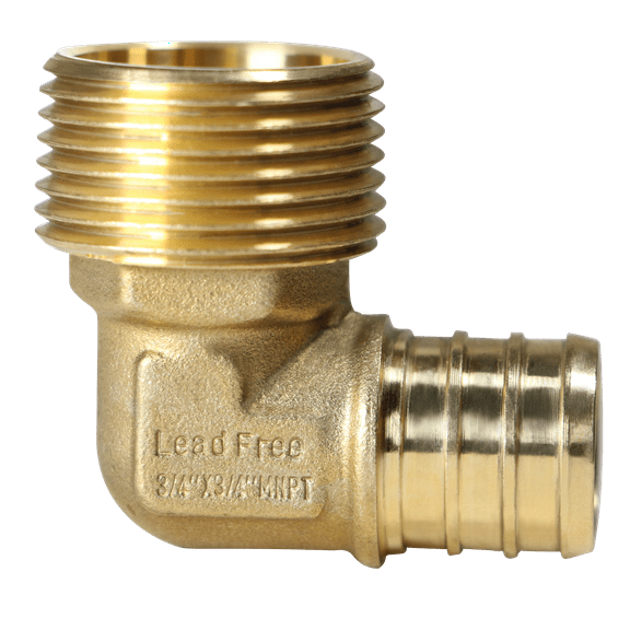 2 Pcs XFITTING Barb Crimp 3/4 Inch Pex X 3/4 Inch Male Threaded Elbow, 3/4 Inch Pex Male Elbow