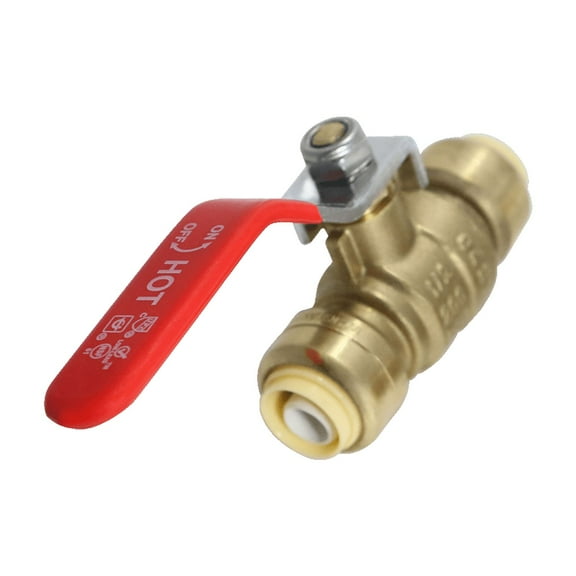 2 Pcs XFITTING Push Fit 1/2 Inch x 1/2 Inch Push Fit Ball Valve Red, 28-2-1=2XX