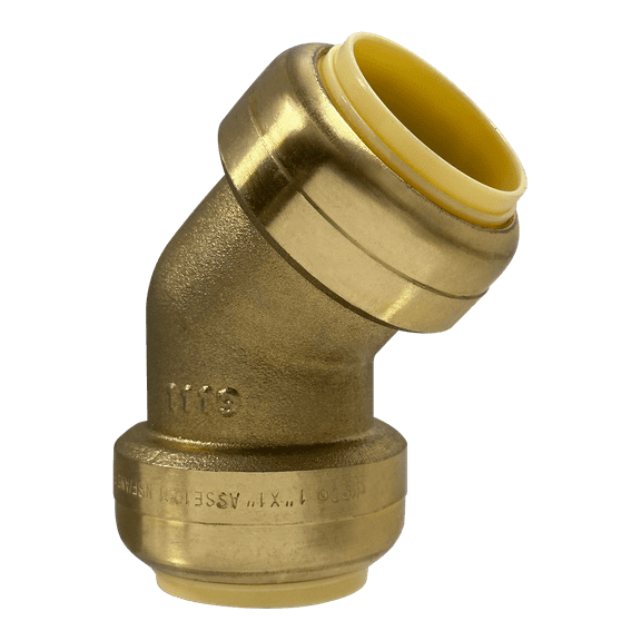 2 Pcs XFITTING Push Fit 1 Inch x 1 Inch Push Fit 45 Degree Elbow, 27-5-6=2XX