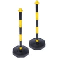 thumbnail interactive-video image 1 of Costway Traffic Delineator Poles With Chains – 6 Pack, Fillable Base, 34" Height 1 of 4