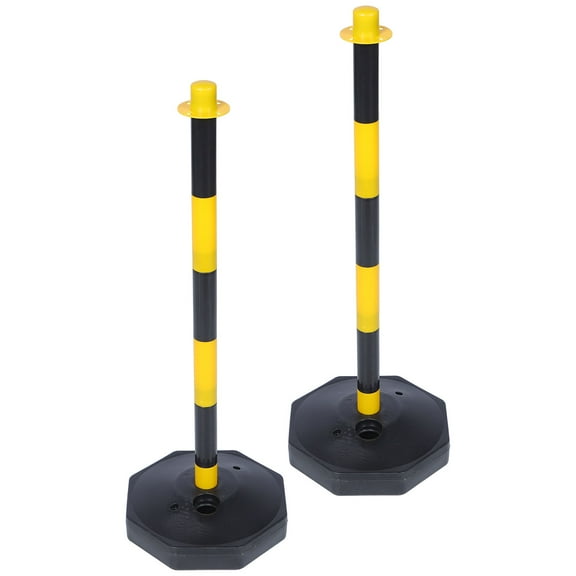 2 Pcs Yellow Barrier Water Injection Warning Column Traffic Delineator Post