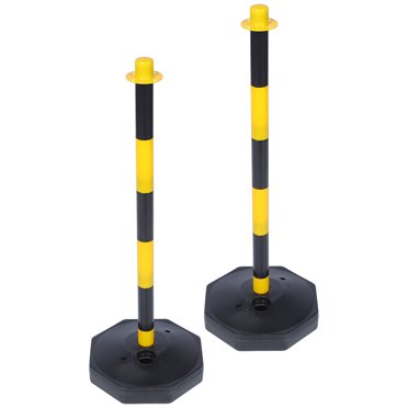 Costway Traffic Delineator Poles With Chains – 6 Pack, Fillable Base, 34" Height