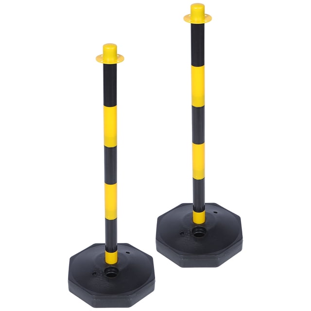 Costway Traffic Delineator Poles With Chains – 6 Pack, Fillable Base, 34" Height