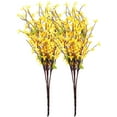 2 Pcs HighQuality Silk Jasmine Flower Bouquet, Yellow Artificial