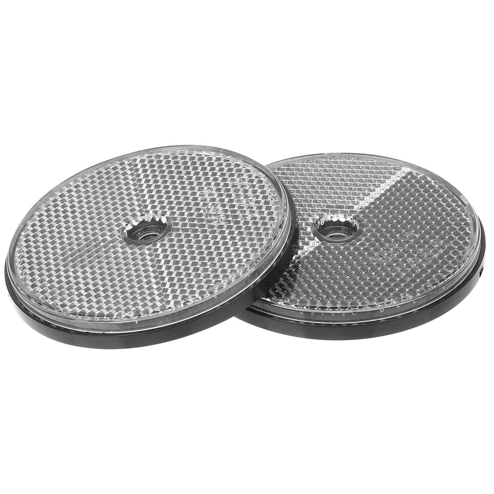 2 Pcs Yellow Reflector Road Round Reflector Screw on Reflector 7x7CM Silver
