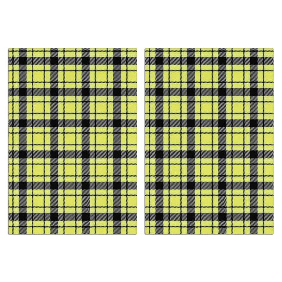 2 Pcs Yellow and Black Checkered Pattern Funny Kitchen Towels, Microfiber Dish Towels, Kitchen Tea Towels Set 18" X 26"