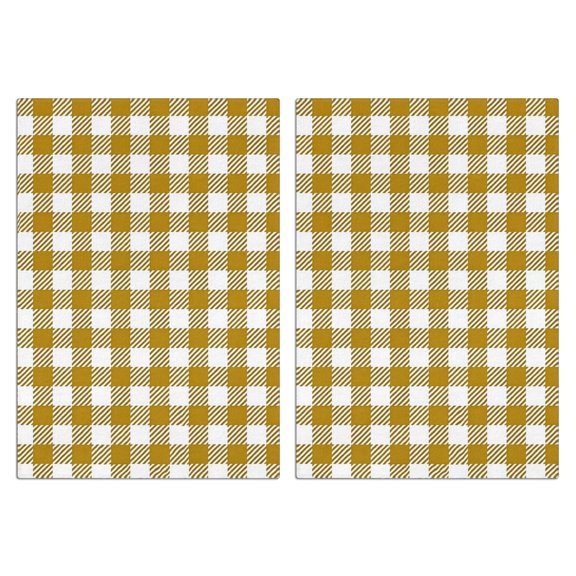 2 Pcs Yellow and White Checkered Pattern Funny Kitchen Towels, Microfiber Dish Towels, Kitchen Tea Towels Set 18" X 26"