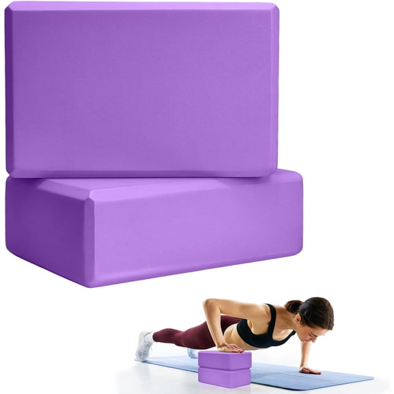 2 Pcs Yoga Blocks, 9"x6"x3" Foam Blocks Yoga Props for Pilates Stretching and Meditation Exercise Blocks Lightweight Yoga Essentials