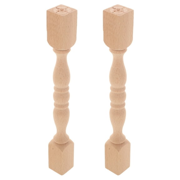 2 Pcs Yuanbaozhu Cabinet Decorative Spindles Unpainted Cabinet Post Wooden Spindles Wood Spindles