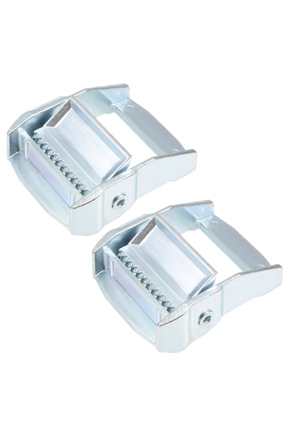 2 Pcs Zinc Alloy Cam Buckle Lock Silver Tone for 1.5" Tie Down Strap