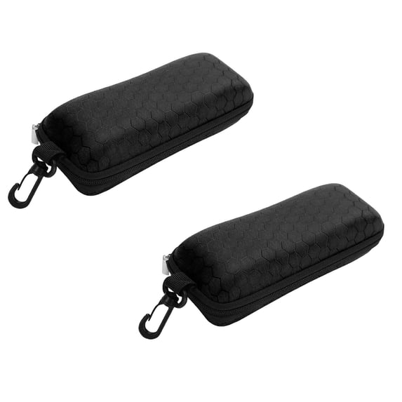2 Pcs Zippers Sunglass Case, Compressed Spectacle Case, Zipper Rectangle Grid Sunglasses Case for Sunglass and Eyewears Protecting