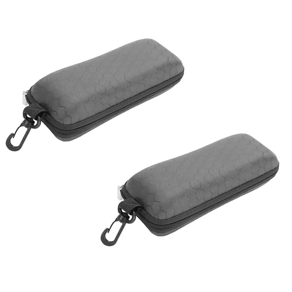 2 Pcs Zippers Sunglass Case, Compressed Spectacle Case, Zipper Rectangle Grid Sunglasses Case for Sunglass and Eyewears Protecting