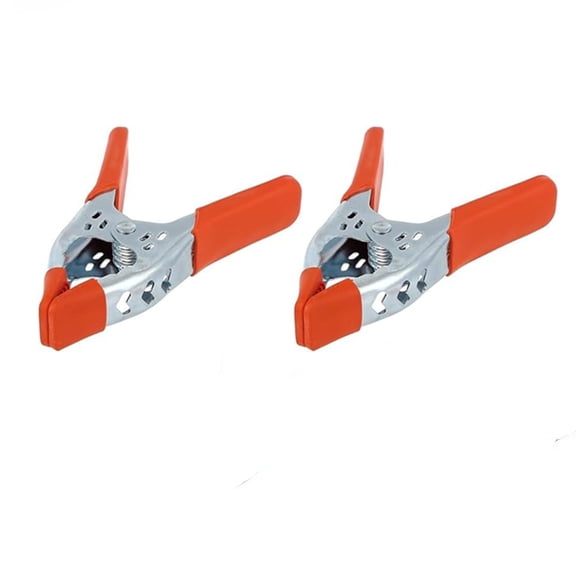 2 Pcs of 6" inch Metal Spring Clamps w/ Rubber Tips, Large Steel Tool Clips