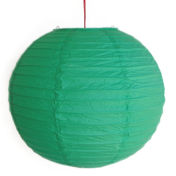2 Pcs of Green Chinese Paper Lanterns, Green Lanterns, Green Paper Lanterns
