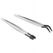 2 Pcs of Rubber Tip Tweezers Set for Craft Laboratory Industrial Hobby Pliers Jewelry Stamp Plastic Box 15cm