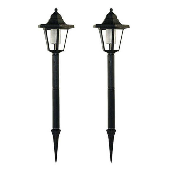 Masteelf Solar Powered LED Lights Black ABS Material Automatic On Off Suitable for Garden Yard Landscape 2 Pcs