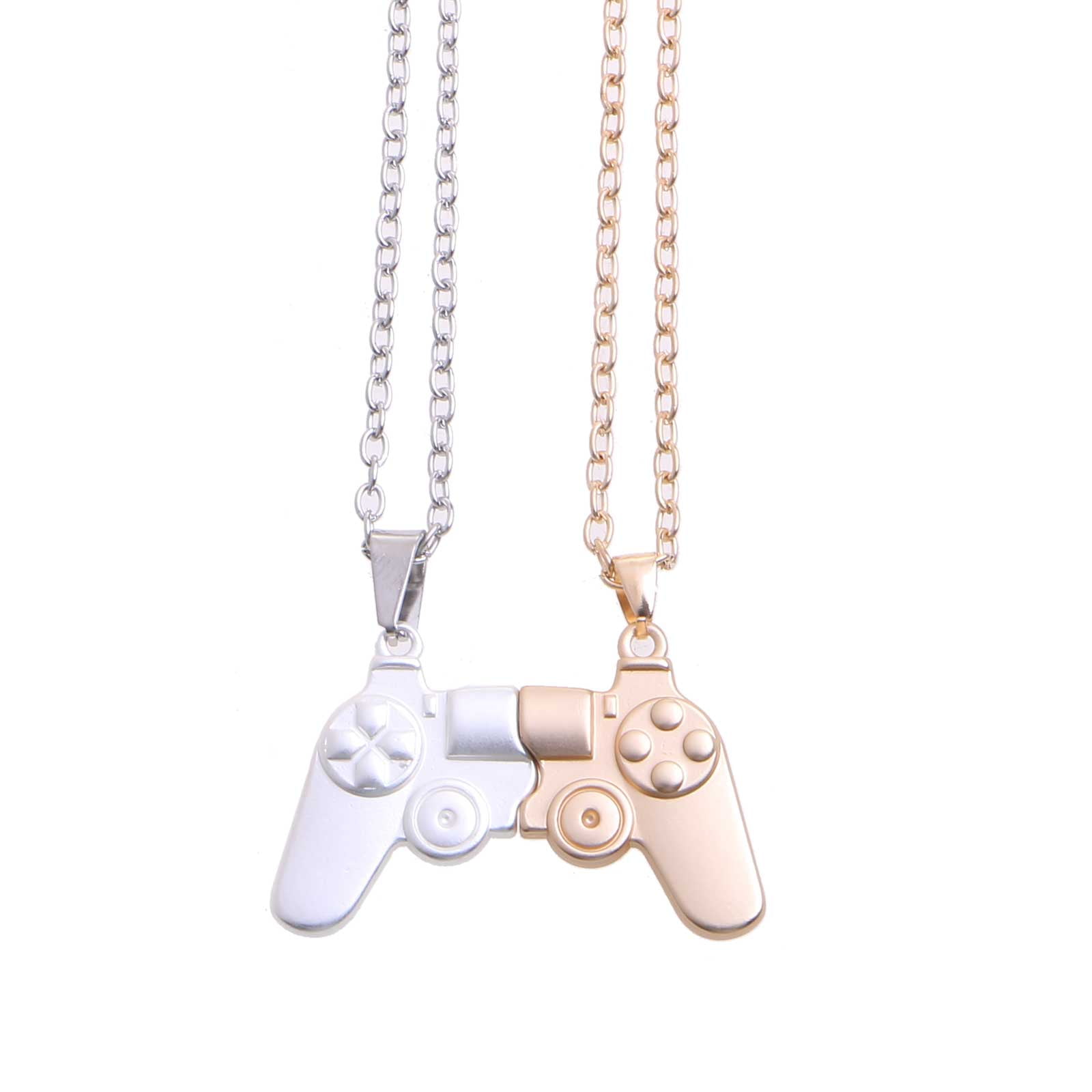 2 Pcs/set Couple BFF Matching Magnet Necklaces Game Controller with Pendant  