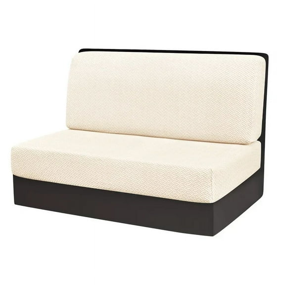 2 Pcs/set Polar Fleece RV Dinette Cushions Covers Stretch Couch Cover Booth Seat Covers RV Camper Car Bench Backrest Cover