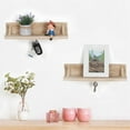 thumbnail image 1 of 2 Peices Floating Shelf & Magnetic Key Hook Wall Mounted Holder Rack, 1 of 5