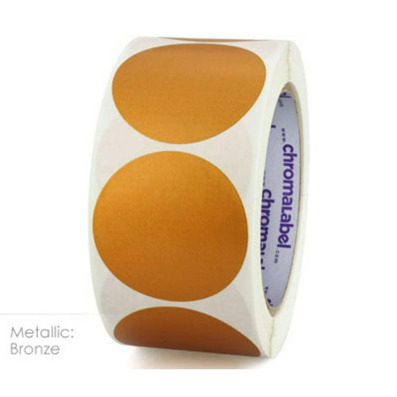 2" Permanent Color-Code Round Dot Inventory Labels: 500/Roll