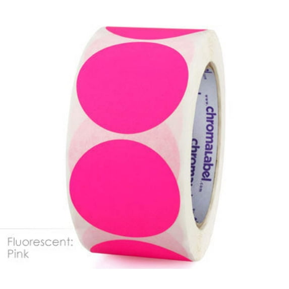 2" Permanent Color-Code Round Dot Inventory Labels: 500/Roll