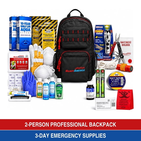 Ready America Professional 2-Person 3-Day Emergency Backpack with 10-Year Food and Water