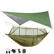 2 Person Camping Hammock Tent Mosquito Net+Waterproof Rainfly Tarp Shelter Cover