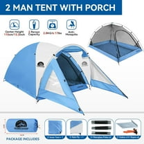 2 Person Camping Tent with Porch - Lightweight Backpacking Tent for Outdoor Hiking, Hunting & Mountaineering