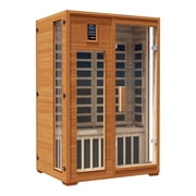 2-Person Canadian Hemlock Infrared Sauna, Low-EMF Far Infrared Home Spa Cabin