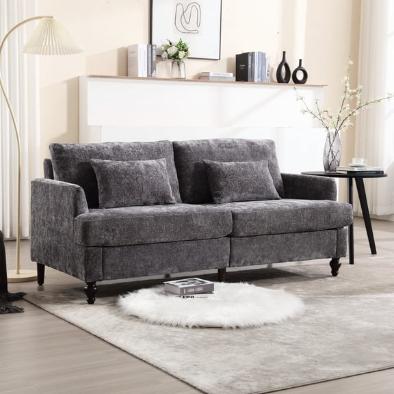 2-Person Chenille Sofa with Removable Seat Cushion / Suitable for Gifting