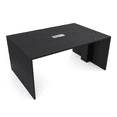 thumbnail image 1 of 2 Person Collaboration Table | Extra Wide Face-To-Face Desk | 4x5 All Laminate Teaming Table With Power And Data| Asian Night And Silver, 1 of 9