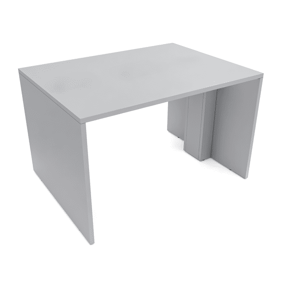 2 Person Collaboration Table | Small Face-To-Face Desk | 3x4 All Laminate Teaming Table | Fog Gray