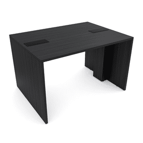 2 Person Collaboration Table | Small Face-To-Face Desk | 3x4 All Laminate Teaming Table With Double Power And Data Units| Asian Night And Black