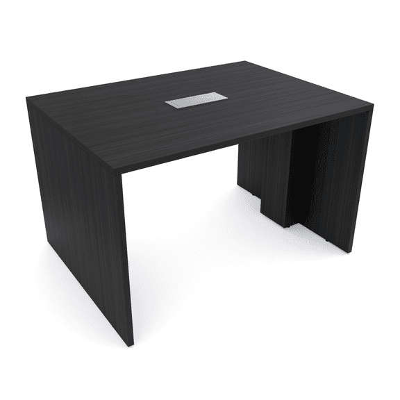 2 Person Collaboration Table | Small Face-To-Face Desk | 3x4 All Laminate Teaming Table With Power And Data| Asian Night White Cypress And Silver