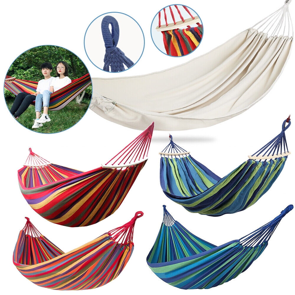 2 Person Double Camping Hammock Chair Outdoor Hanging Swing Sleeping