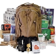 2 Person Emergency Kit / Survival Backpack for 72 Hours for Natural Disasters, Hurricanes, Emergency or Bug Out Situations   Tan